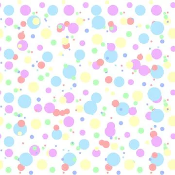 Seamless polka dot pattern with circles of fresh colors on a white background 스톡 일러스트