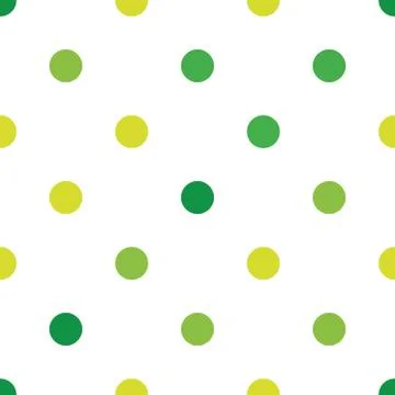 Seamless polka dot pattern in different colors. Green theme. Sipmle flat vector イラスト素材