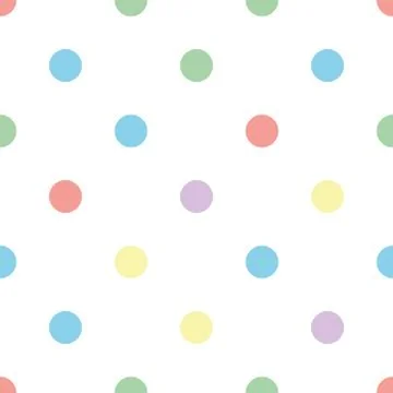 Seamless polka dot pattern in different colors. Colorful theme. Sipmle flat Stock Illustration