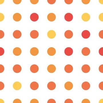 Seamless polka dot pattern in different colors. Orange theme. Sipmle flat vector 스톡 일러스트