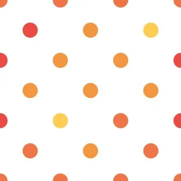 Seamless polka dot pattern in different colors. Orange theme. Sipmle flat vector Illustrazione stock