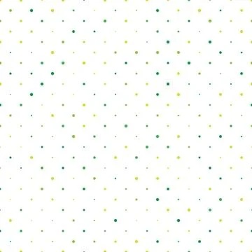Seamless polka dot pattern. Green dots in random sizes on white background Stockillustratie