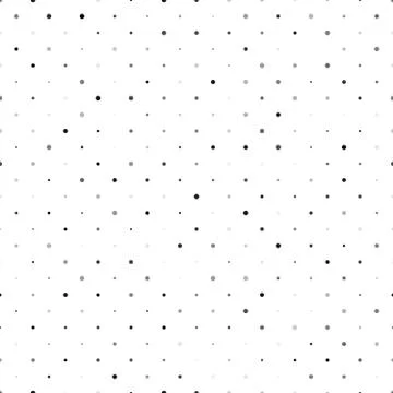 Seamless polka dot pattern. Grey dots in random sizes on white background Stockillustratie