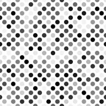 Seamless polka dot pattern. Grey dots in random sizes on white background Stock Illustration
