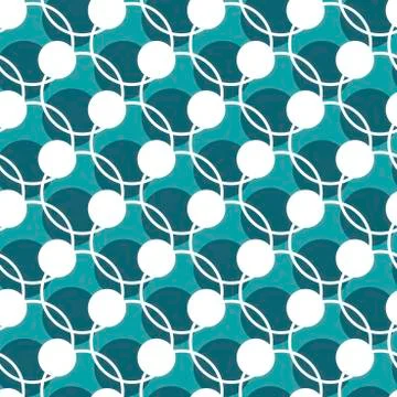 Seamless polka dot pattern. Grid with round cells, Vector background White an Illustrazione stock
