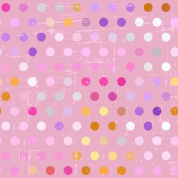 Seamless polka dot pattern on grunge background イラスト素材
