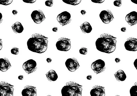 Seamless polka dot pattern. Hand painted grunge circles. Stock Illustration