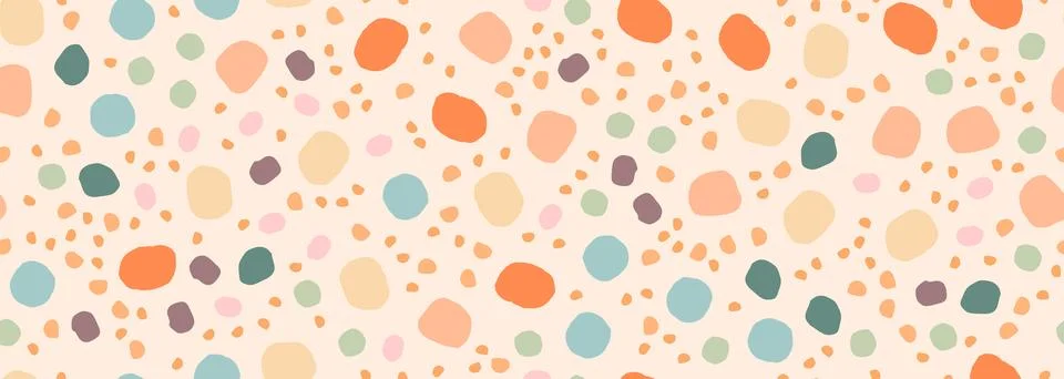 Seamless polka dot pattern in pastel colors for wrapping paper, textiles Stock Illustration