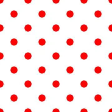 Seamless polka dot pattern. Red dots on white background. Vector illustration 스톡 일러스트