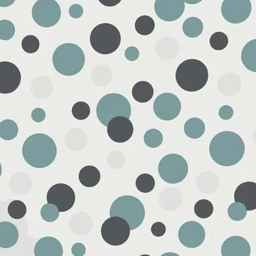 Seamless Polka Dot Pattern with Teal Grey and White Circles. Stock Illustration