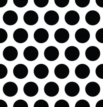 Seamless polka dot pattern in triangular arrangement. Black dots on white 스톡 일러스트