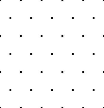 Seamless polka dot pattern in triangular arrangement. Black dots on white 스톡 일러스트