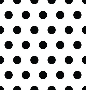 Seamless polka dot pattern in triangular arrangement. Black dots on white Stock Illustration