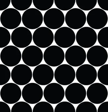 Seamless polka dot pattern in triangular arrangement. Black dots on white Stock Illustration