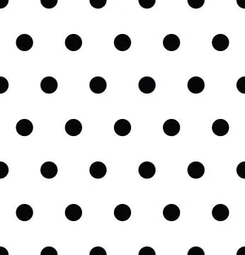 Seamless polka dot pattern in triangular arrangement. Black dots on white Stock Illustration