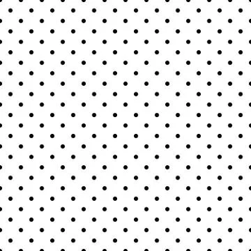 Seamless polka dot pattern in triangular arrangement. Black dots on white Stock Illustration
