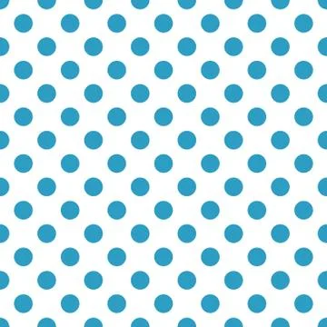 Seamless polka dot pattern vector. Blue on white background. Polka dots textu イラスト素材