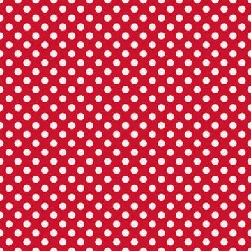 Seamless polka dot pattern vector. White on red. Polka dots texture. Stock Illustration