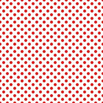 Seamless polka dot pattern vector. Red on white. Polka dots texture. Stockillustratie