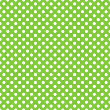 Seamless polka dot pattern vector. White on green. Polka dots texture. Stock Illustration