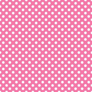 Seamless polka dot pattern vector. White on pink. Polka dots texture. イラスト素材