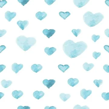 Seamless polka dot pattern from watercolor paint heart . Stock-Illustration