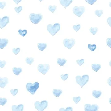 Seamless polka dot pattern from watercolor paint heart . Stock-Illustration