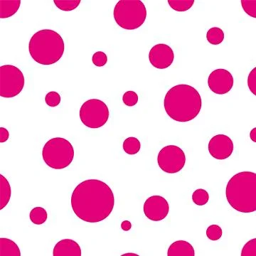 Seamless polka dot pink background Illustrazione stock