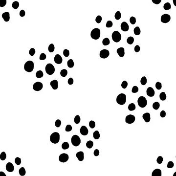 Seamless polka dots pattern. Hand drawn circles Stock Illustration