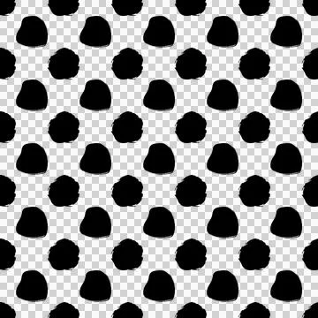 Seamless polka dots pattern, hand-drawn scribble circles on a transparent b.. Stock Illustration