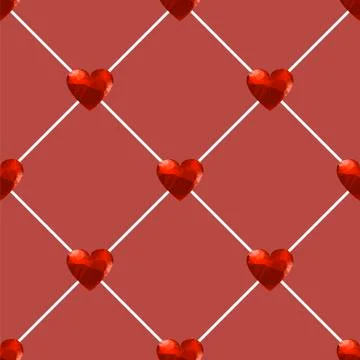 Seamless Polygonal Hearts Pattern 스톡 일러스트