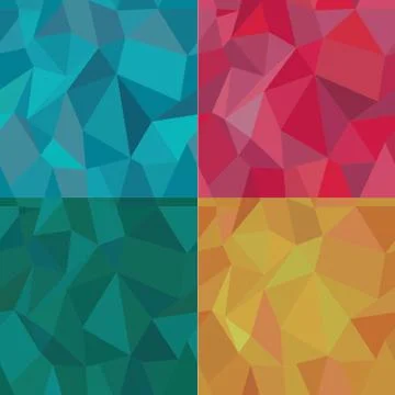 Seamless polygonal pattern set, background Stock Illustration