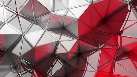 Seamless polygonal wall loop white-red Stock Footage 138050431