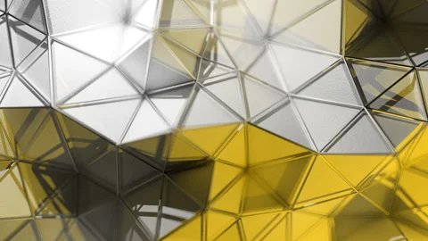 Seamless polygonal wall loop white-yellow Stock Footage 138051522