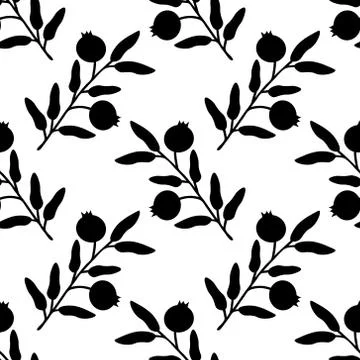 Seamless pomegranate pattern Stock Illustration