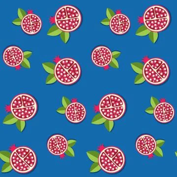 Seamless pomegranate pattern Stock Illustration