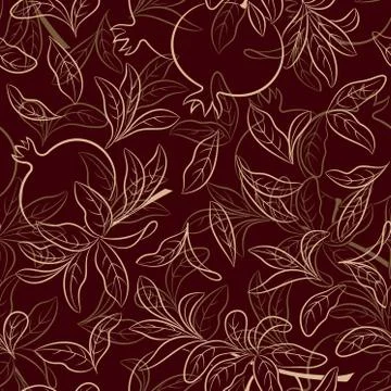 Seamless with Pomegranates Stock Illustration