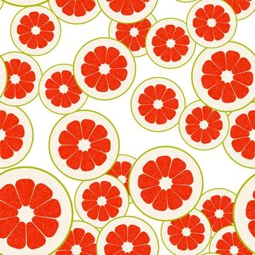 Seamless pomelo vector pattern. Minimalistic food background. Vitamins Stock Illustration