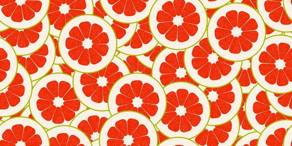 Seamless pomelo vector pattern. Minimalistic food background. Vitamins Stock Illustration