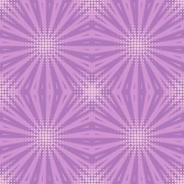 Seamless pop art pink pattern with beams, halftone Stock Illustration