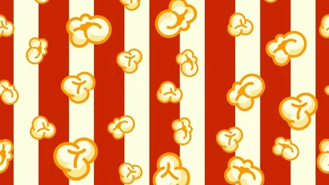 Seamless Popcorn Falling Loop Animation Stock Footage 341860097