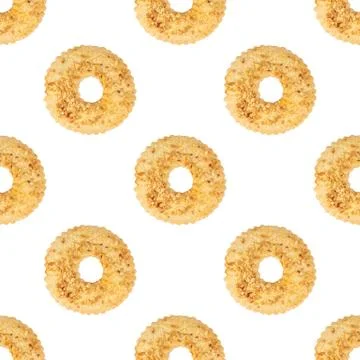 Seamless pretzel pattern isolated on white background 스톡 사진