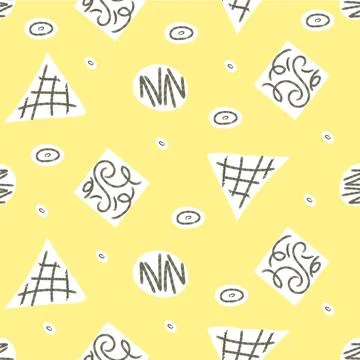 Seamless primitive ethnic pattern with black zig zag brush strokes 스톡 일러스트