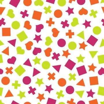 Seamless primitive geometric pattern Stock Illustration