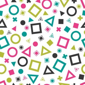 Seamless primitive geometric patterns for tissue and postcards Stock Illustration