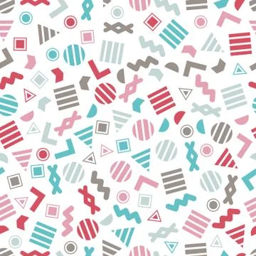 Seamless primitive geometric patterns for tissue and postcards Stock Illustration