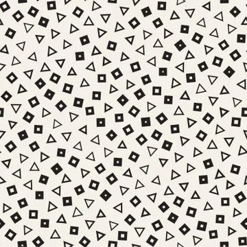 Seamless primitive jumble minimalism patterns. Randomly scattered geometric s 스톡 일러스트
