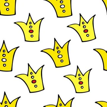 Seamless princess pattern with crowns. vector illustration. イラスト素材