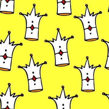 Seamless princess pattern with crowns. vector illustration. イラスト素材