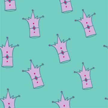 Seamless princess pattern with crowns. vector illustration. イラスト素材